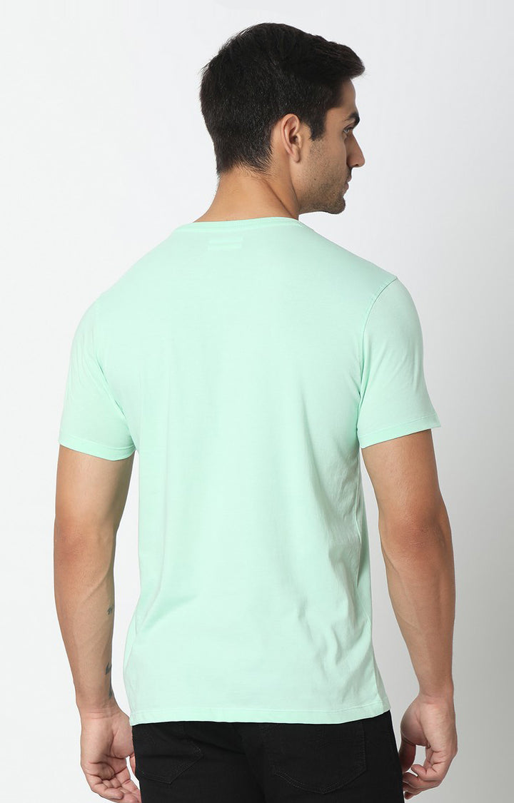 Spykar Men Green Cotton Printed Round Neck T-Shirt