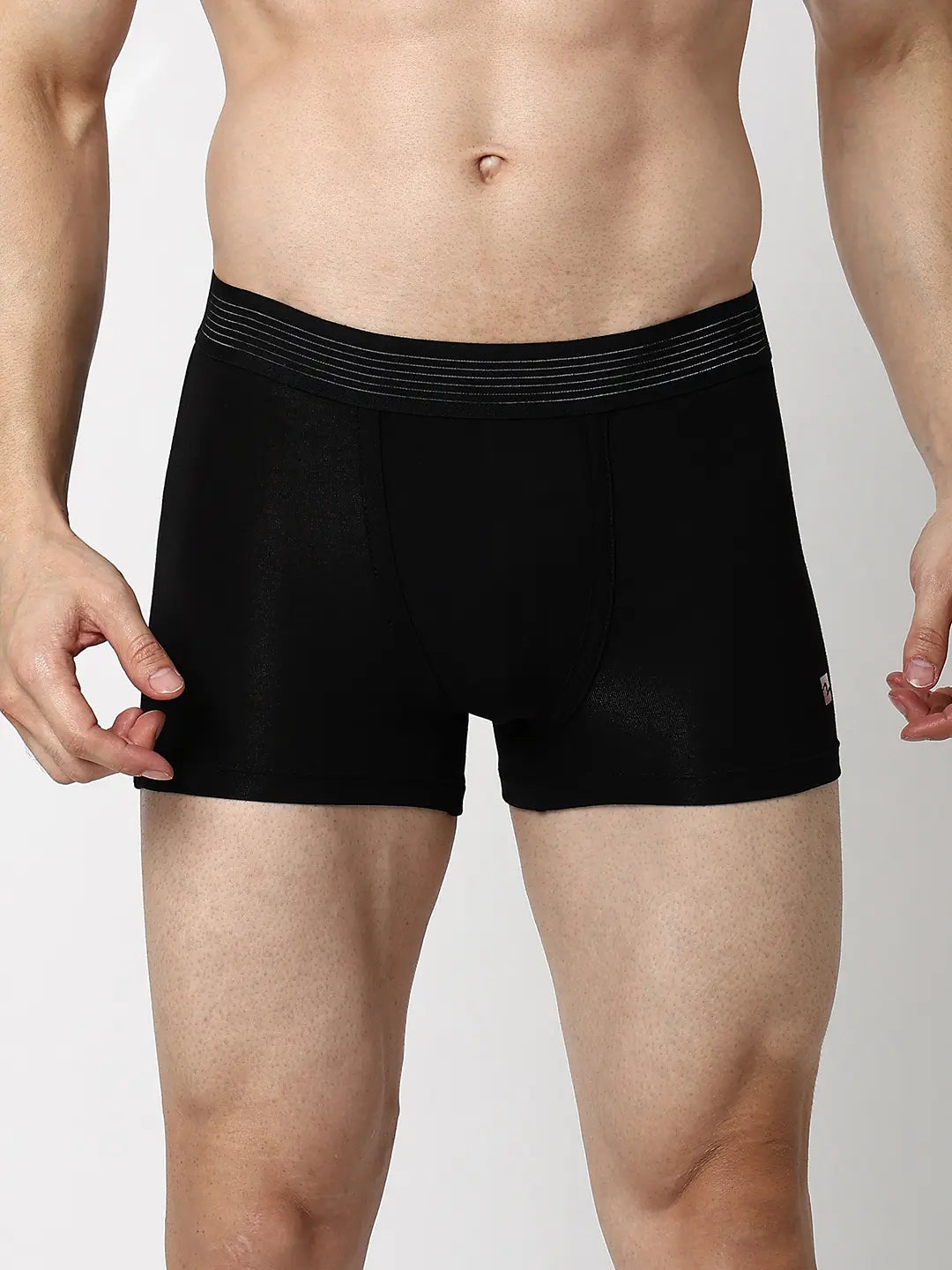 Underjeans By Spykar Men Premium Black & Grey Cotton Blend Regular Fit Trunk - Pack Of 2