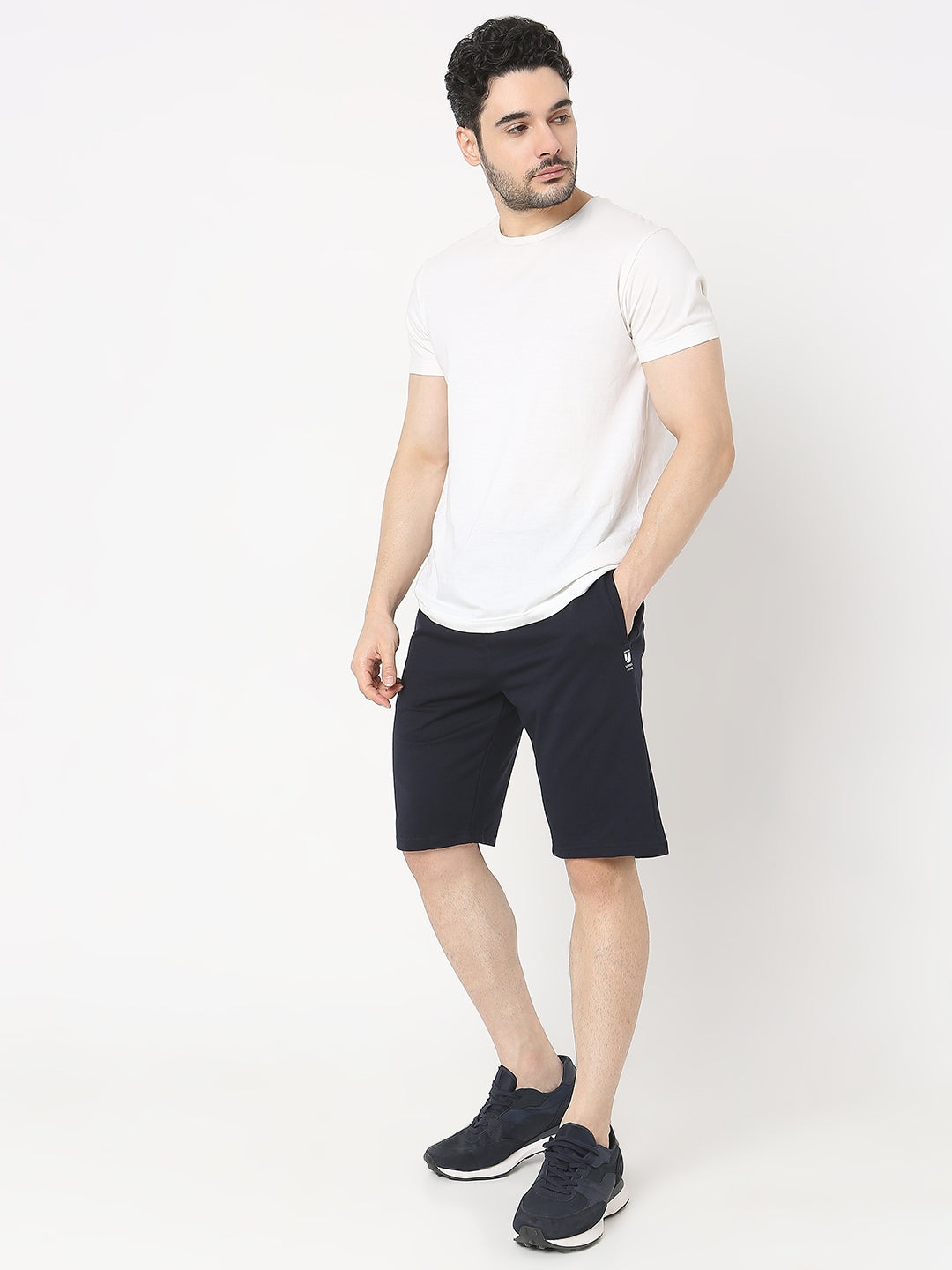 Underjeans by Spykar Men Premium Knitted Navy Shorts