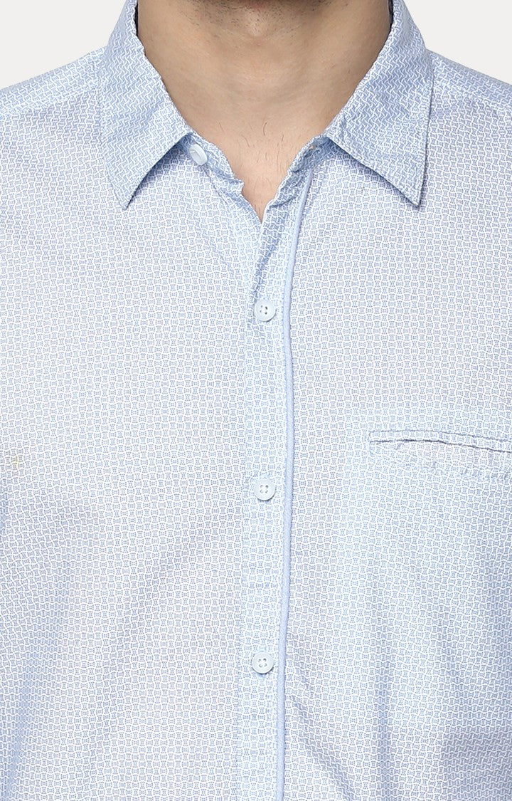 Spykar Men'S Blue Cotton Checked Casual Shirts