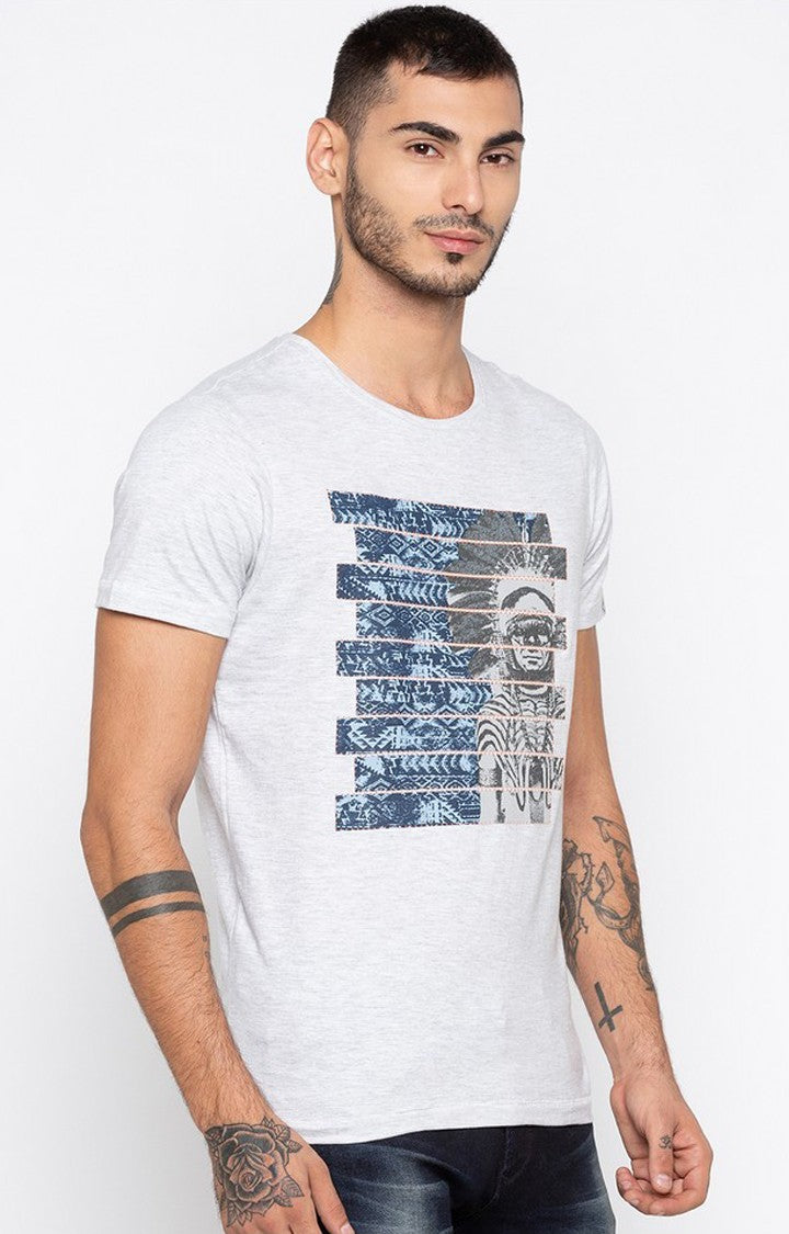 Spykar Ash Printed Slim Fit Men T-Shirts