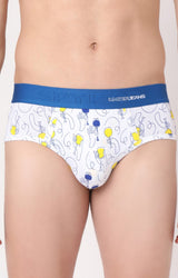 Men Premium White Cotton Blend Brief- Underjeans By Spykar