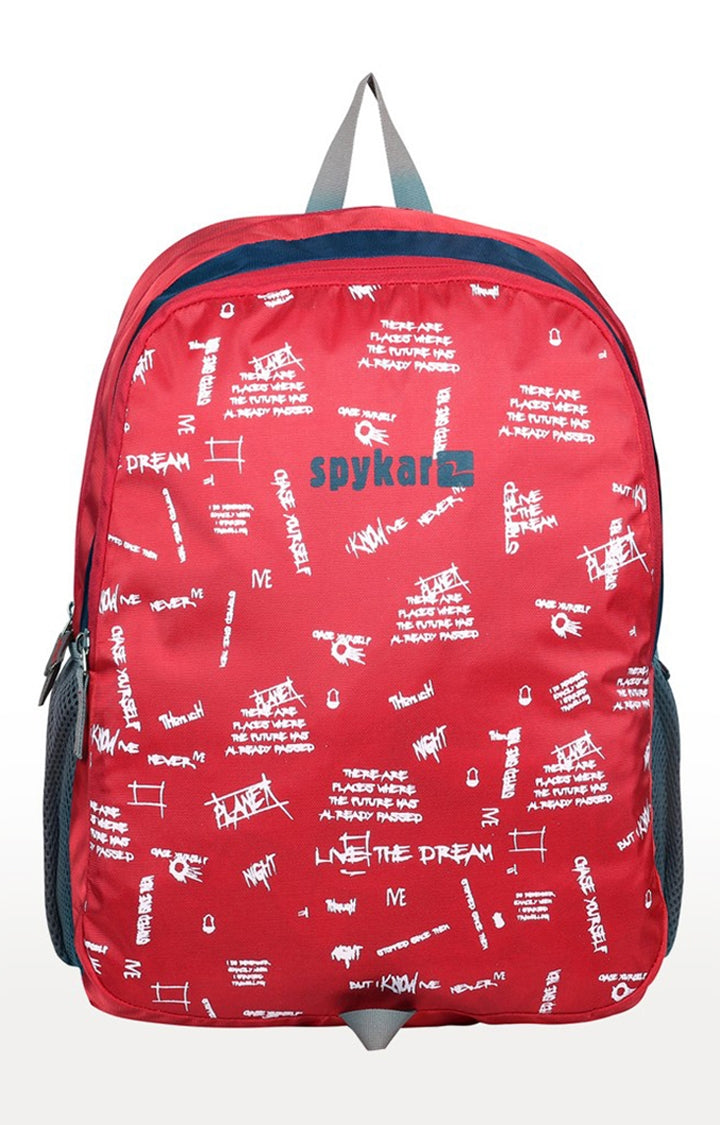 Spykar Red Printed Backpack