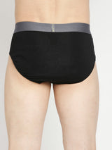 Men Premium Yellow & Black Cotton Blend Brief - Pack Of 2- Underjeans By Spykar