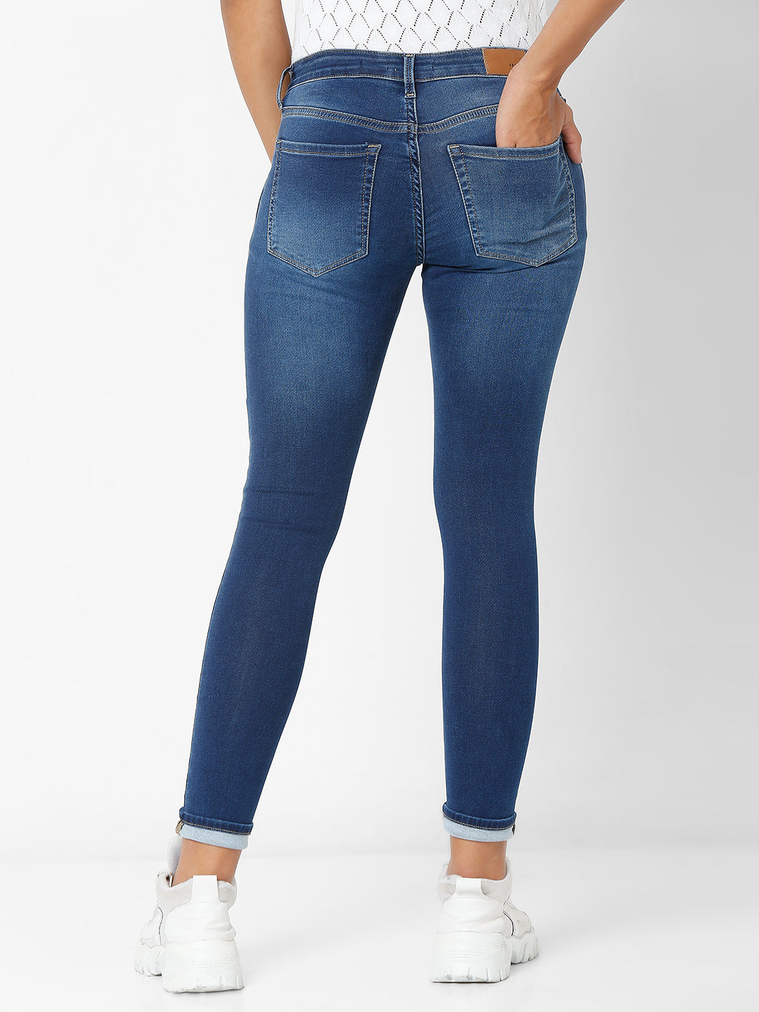 Spykar Women Blue Cotton Super Skinny Fit Regular Length Jeans (Alicia)