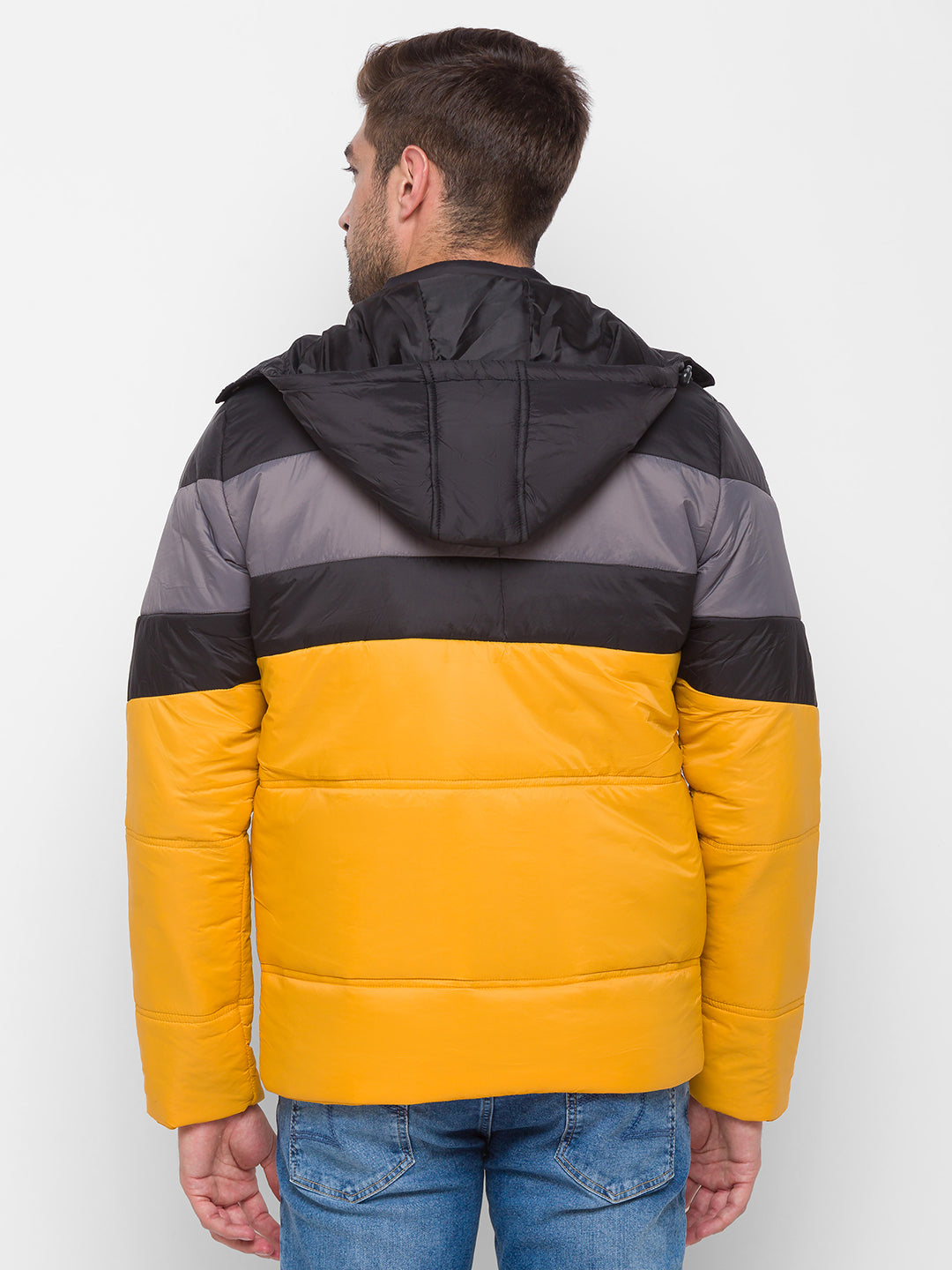 Spykar Yellow & Black Polyester Regular Fit Jacket For Men