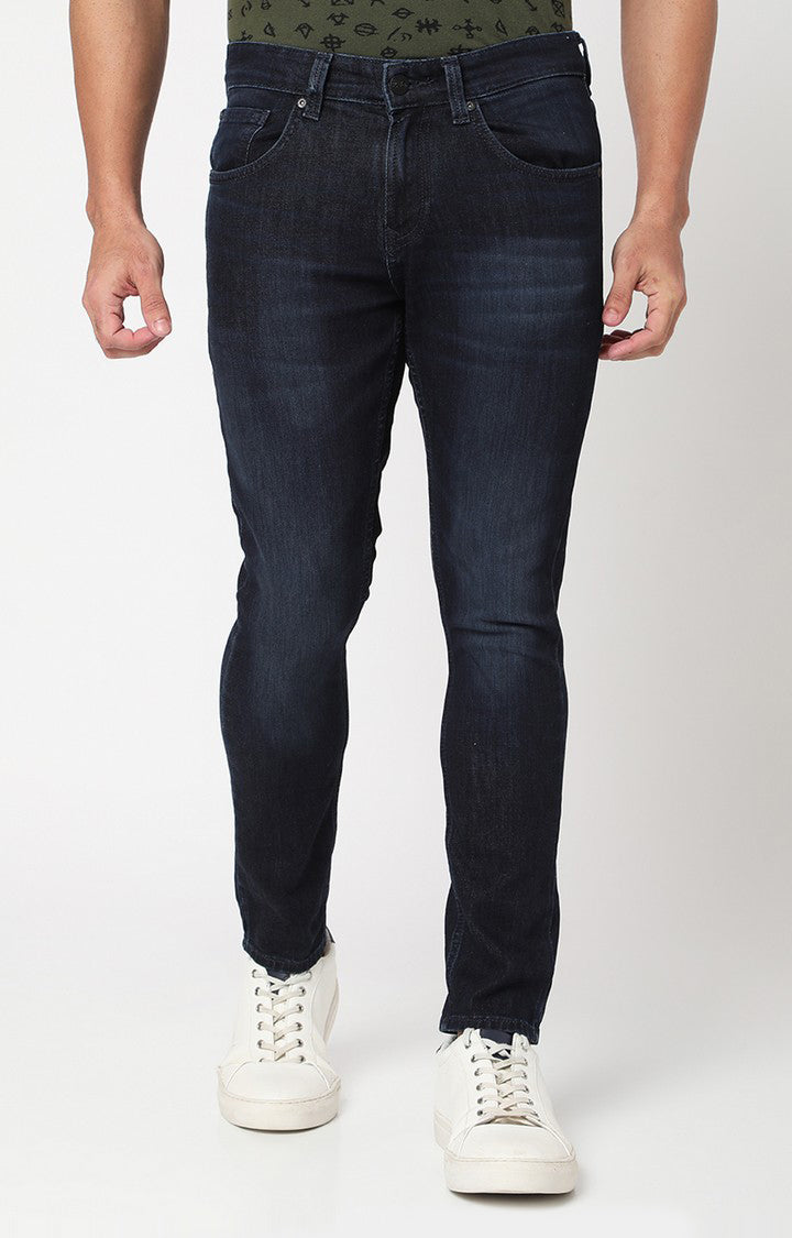 Spykar Men Dark Blue Cotton Slim Fit Tapered Length Jeans (Kano)