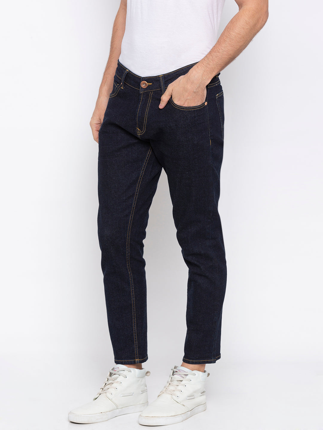 Spykar Cotton Blue Slim Fit Jeans For Men (Kano)