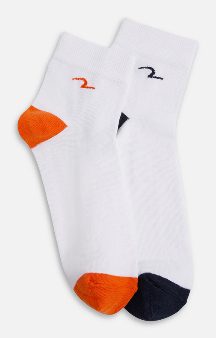 Spykar Orange & Navy Solid Ankle Length Socks