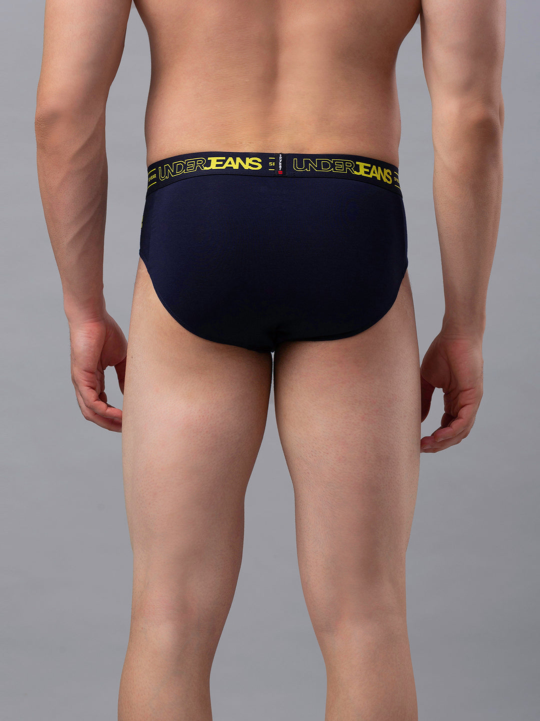 Underjeans By Spykar Men Premium Cotton Blend Navy Brief - (Pack Of 2)