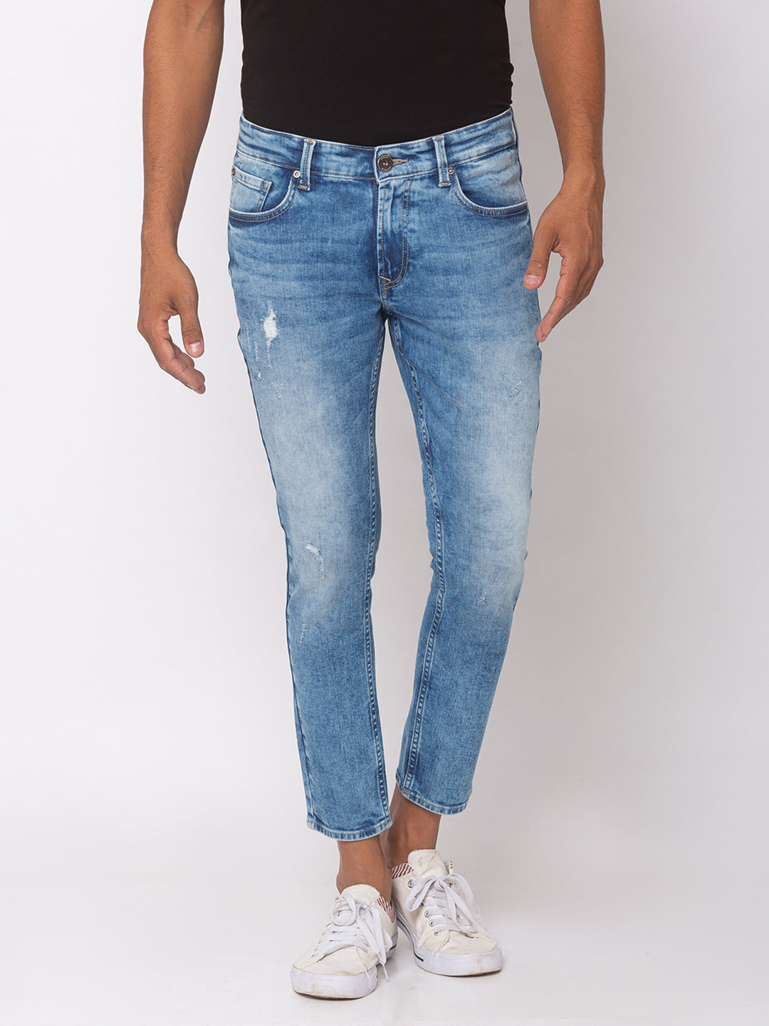 Spykar Cotton Blue Slim Fit Jeans For Men (Kano)