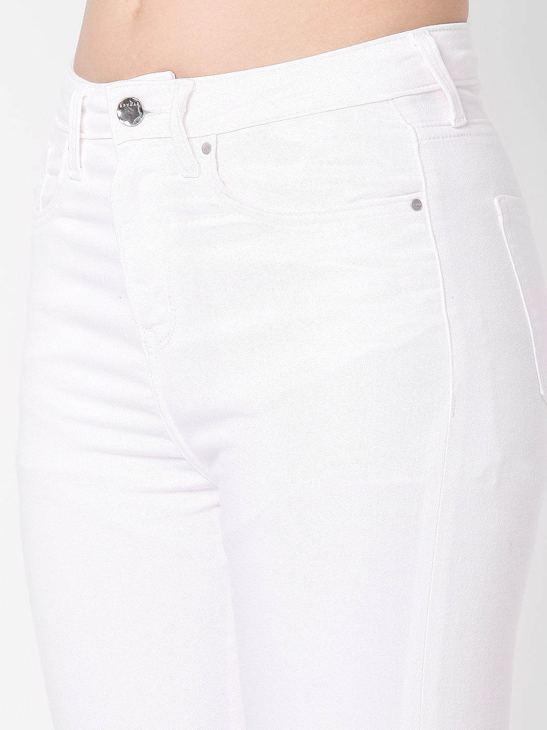 Spykar Women White Cotton Super Skinny Fit Ankle Length Jeans (Alexa)