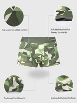 Underjeans By Spykar Men Super Premium Printed Bonded Elastic Olive Trunk