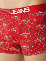 Men Premium Red Cotton Blend Regular Fit Trunk - Underjeans By Spykar