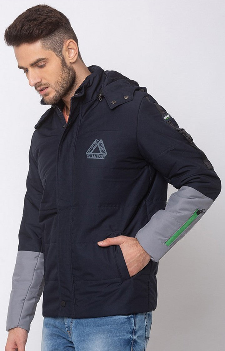 Spykar Black Polyester Straight Fit Jacket For Men