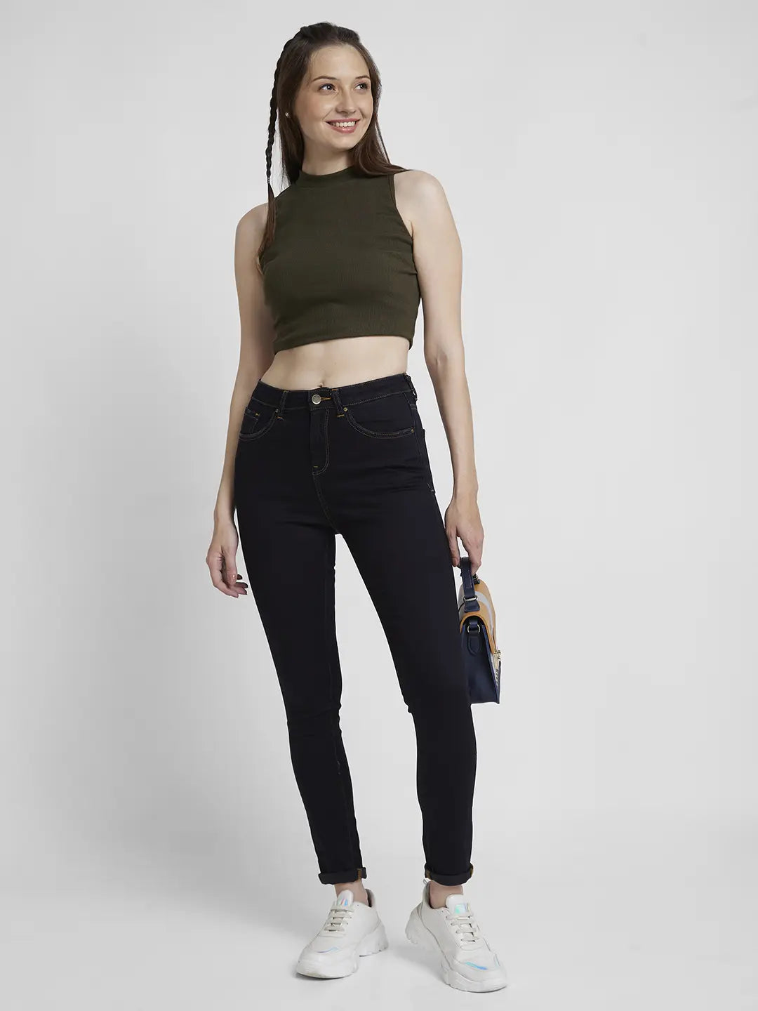 Spykar Women Dark Blue Lycra Skinny Fit Regular Length Clean Look Jeans -(Adora)