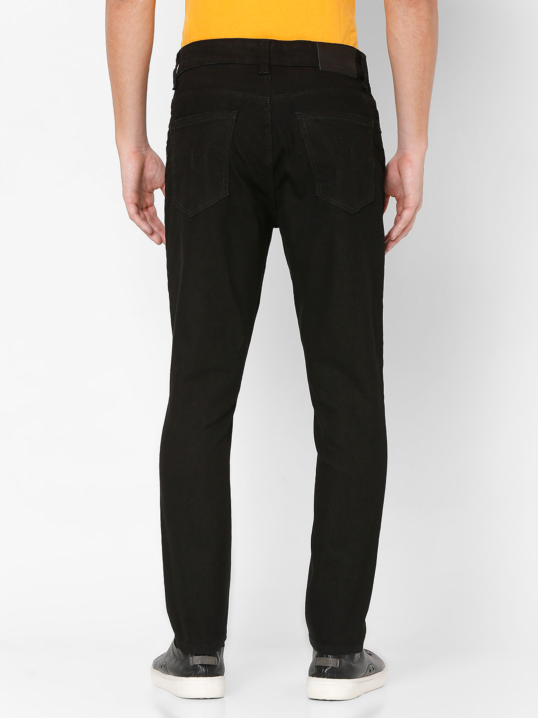 Spykar Men Black Cotton Slim Fit Tapered Length Jeans (Kano)