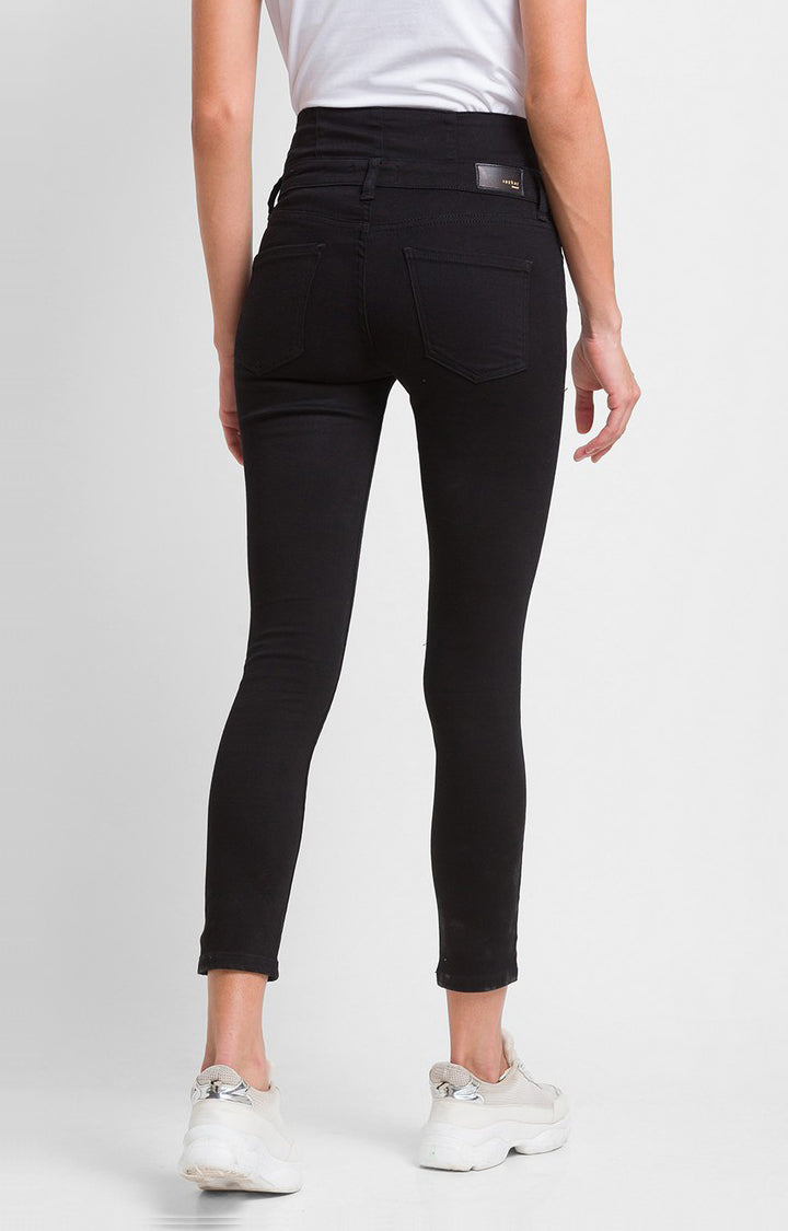 Spykar Black Cotton Super Skinny Regular Length Jeans For Women (Alicia)