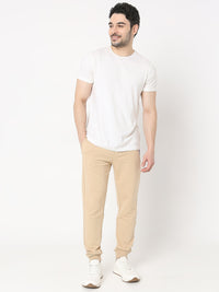 Underjeans by Spykar Men Premium Knitted Beige Trackpant