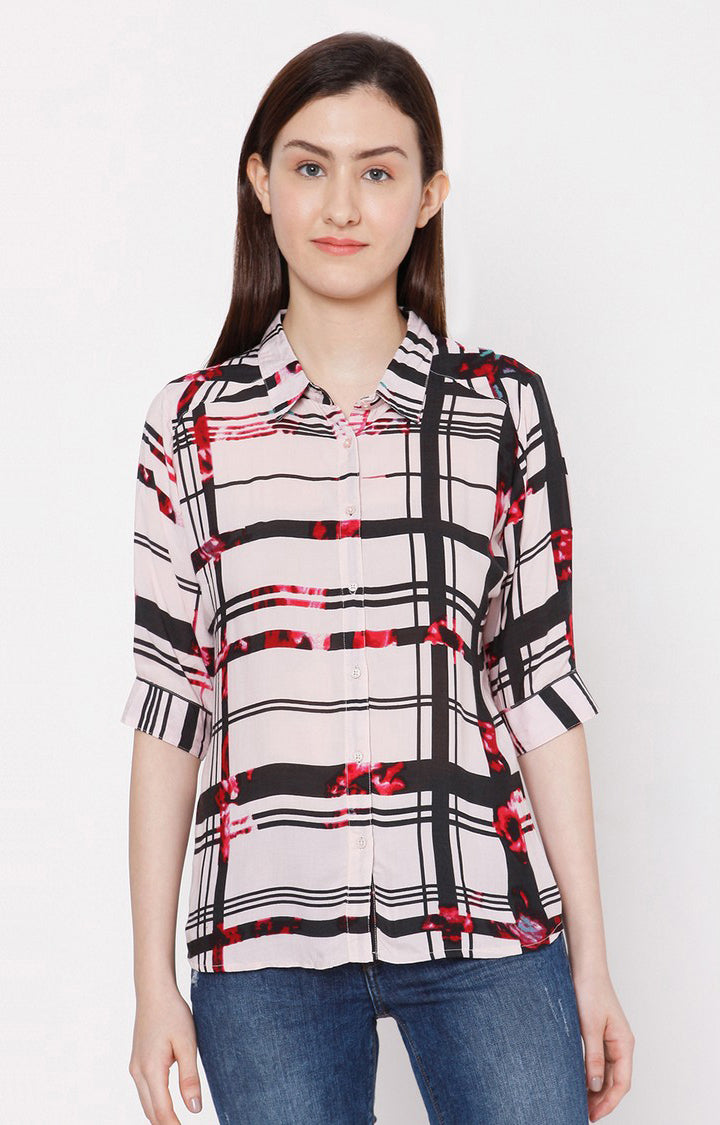 Spykar Women Slim Fit Cotton Printed Shirt