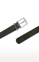 Spykar Men Olive Genuine Leather Belt