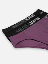 Underjeans by Spykar Men Premium Pack of 2 Black-Purple Brief