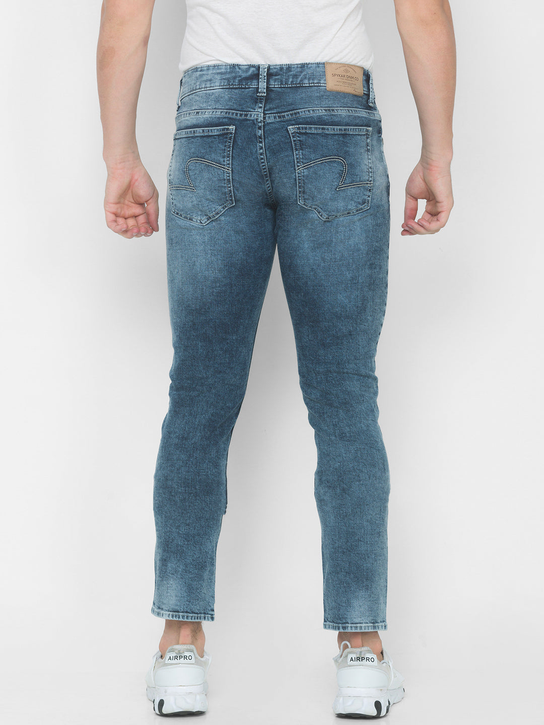 Spykar Men Greyish Blue Solid Skinny Low-Rise Jeans (Skinny)