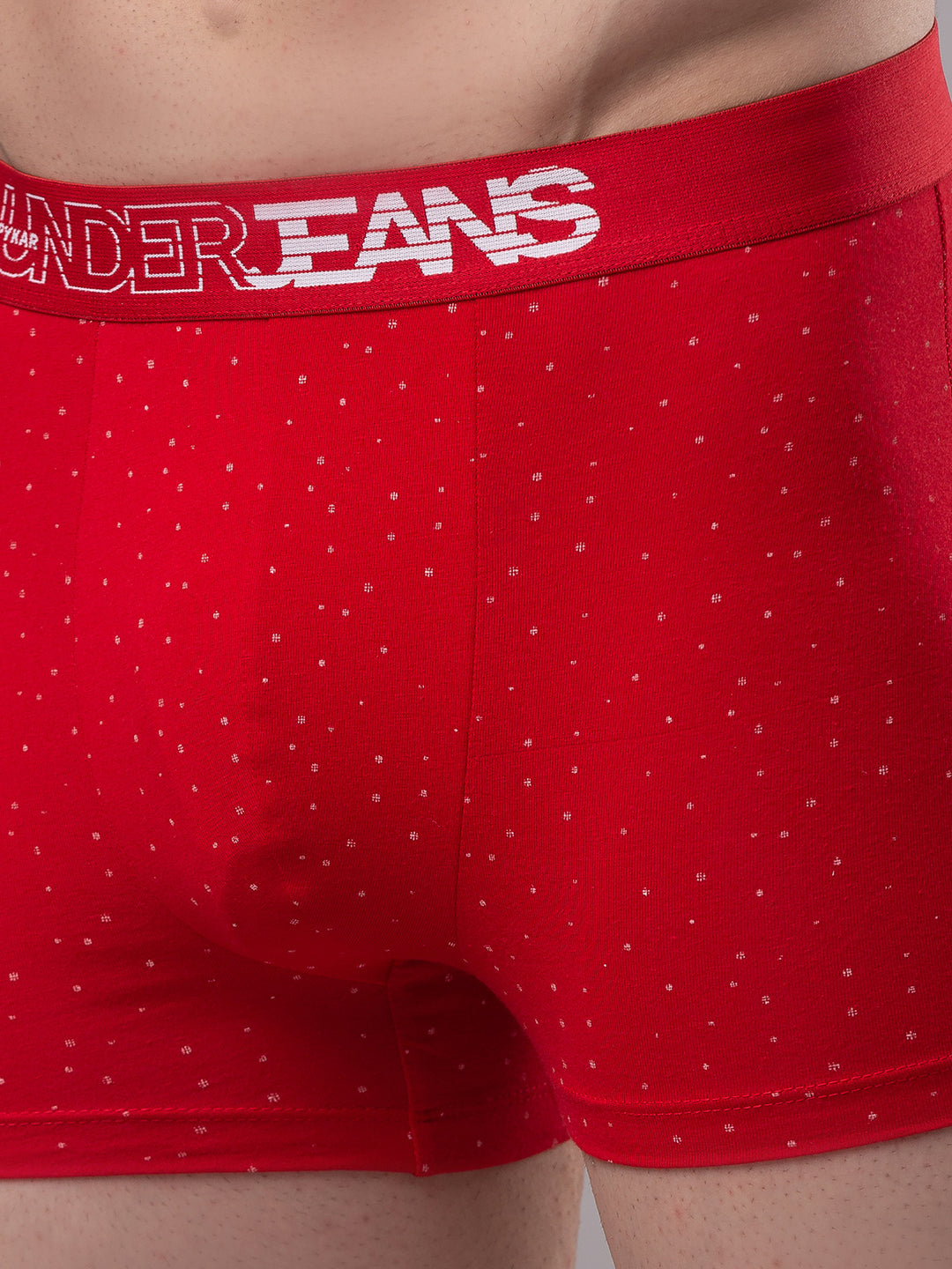 Underjeans By Spykar Men Red Cotton Blend Trunk