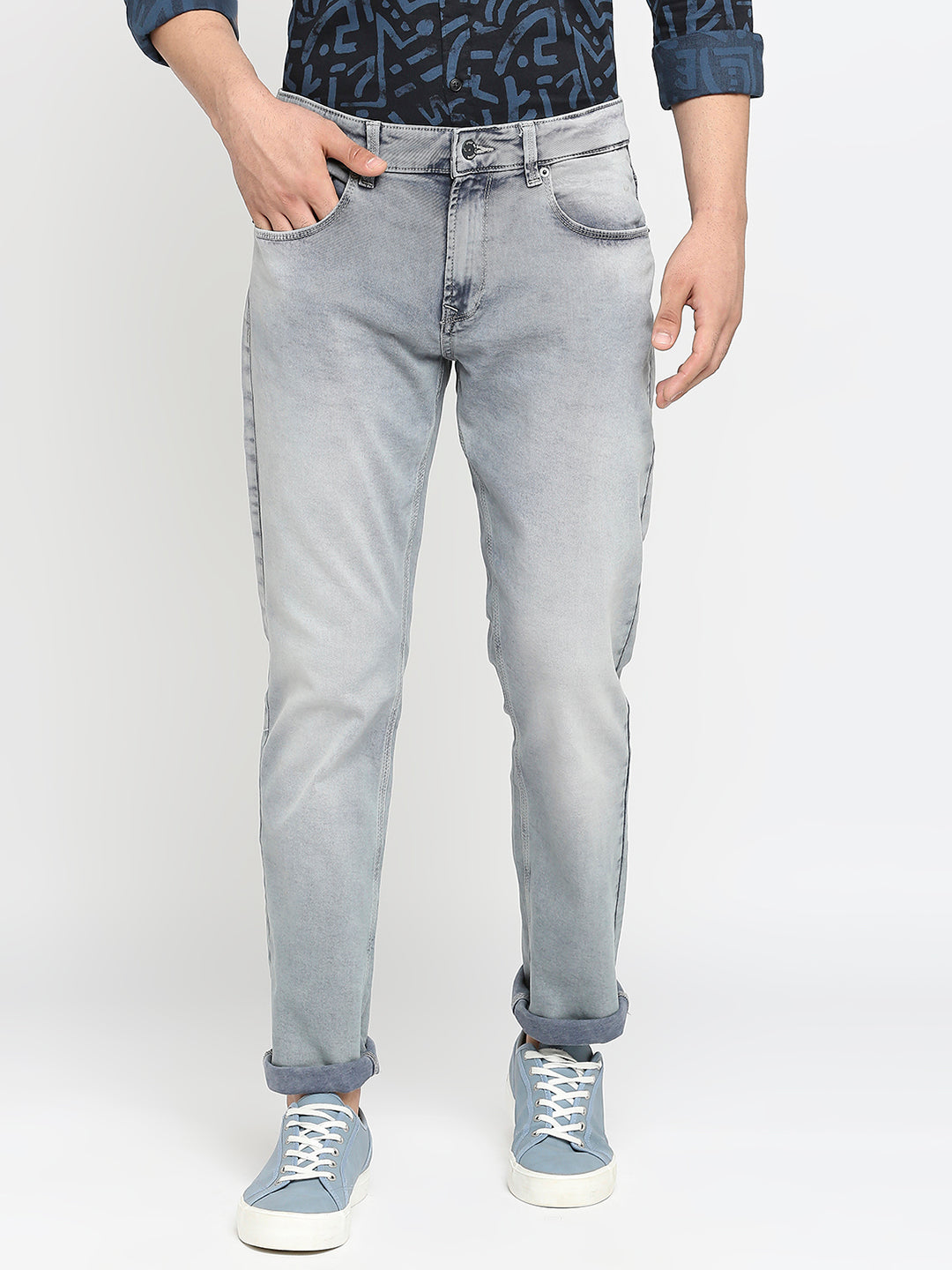 Men's Grey Ripped Skinny Jeans | Premium Denim Jeans | Amicci