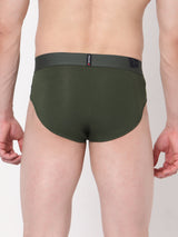 Underjeans By Spykar Men Premium Cotton Blend Olive Brief