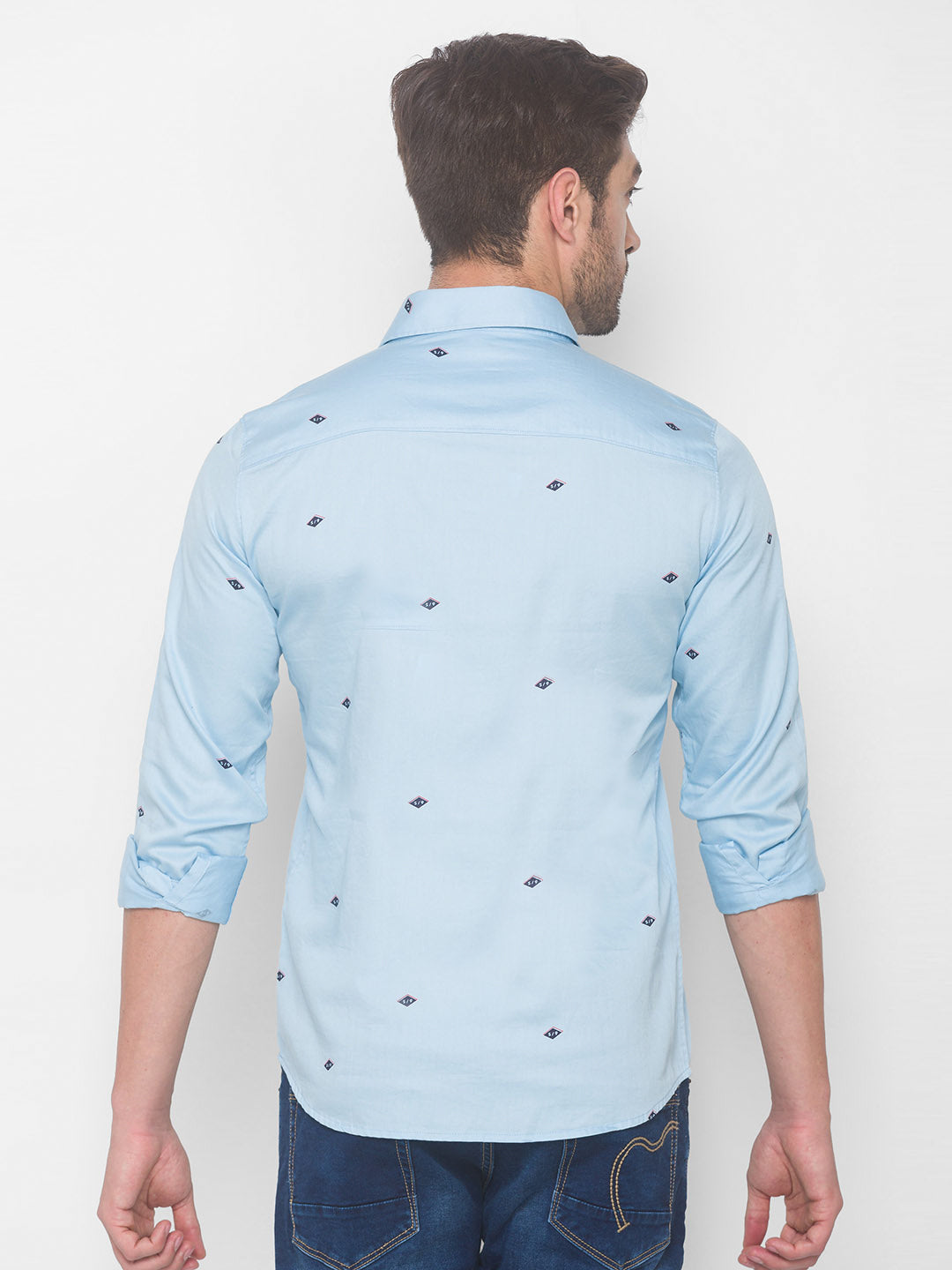 Buy Spykar Light Blue Cotton Full Sleeve Denim Shirt for Men Online