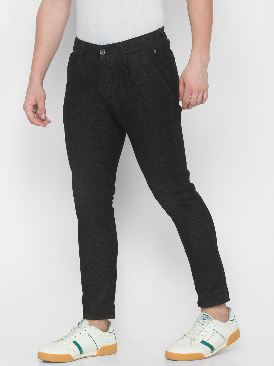 Spykar Men Black Solid Slim Mid-Rise Jeans (Kano)