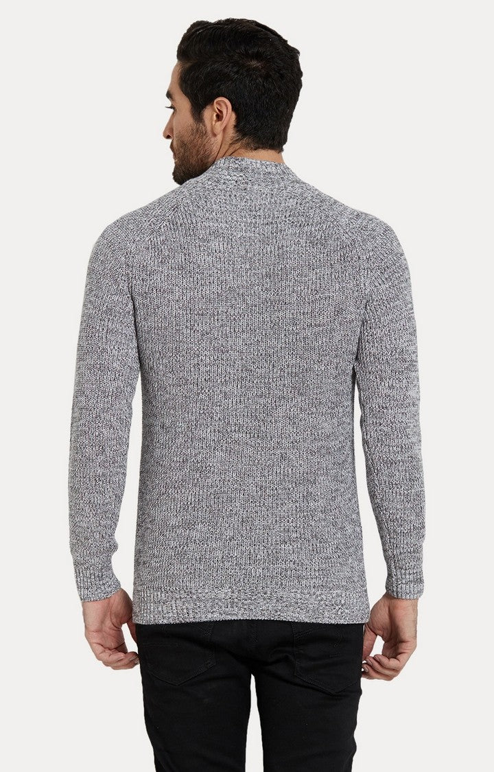 spykar Grey Melange Slim Fit Sweaters
