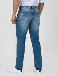 Spykar Men Mid Blue Cotton Regular Fit Narrow Length Jeans (Rover)