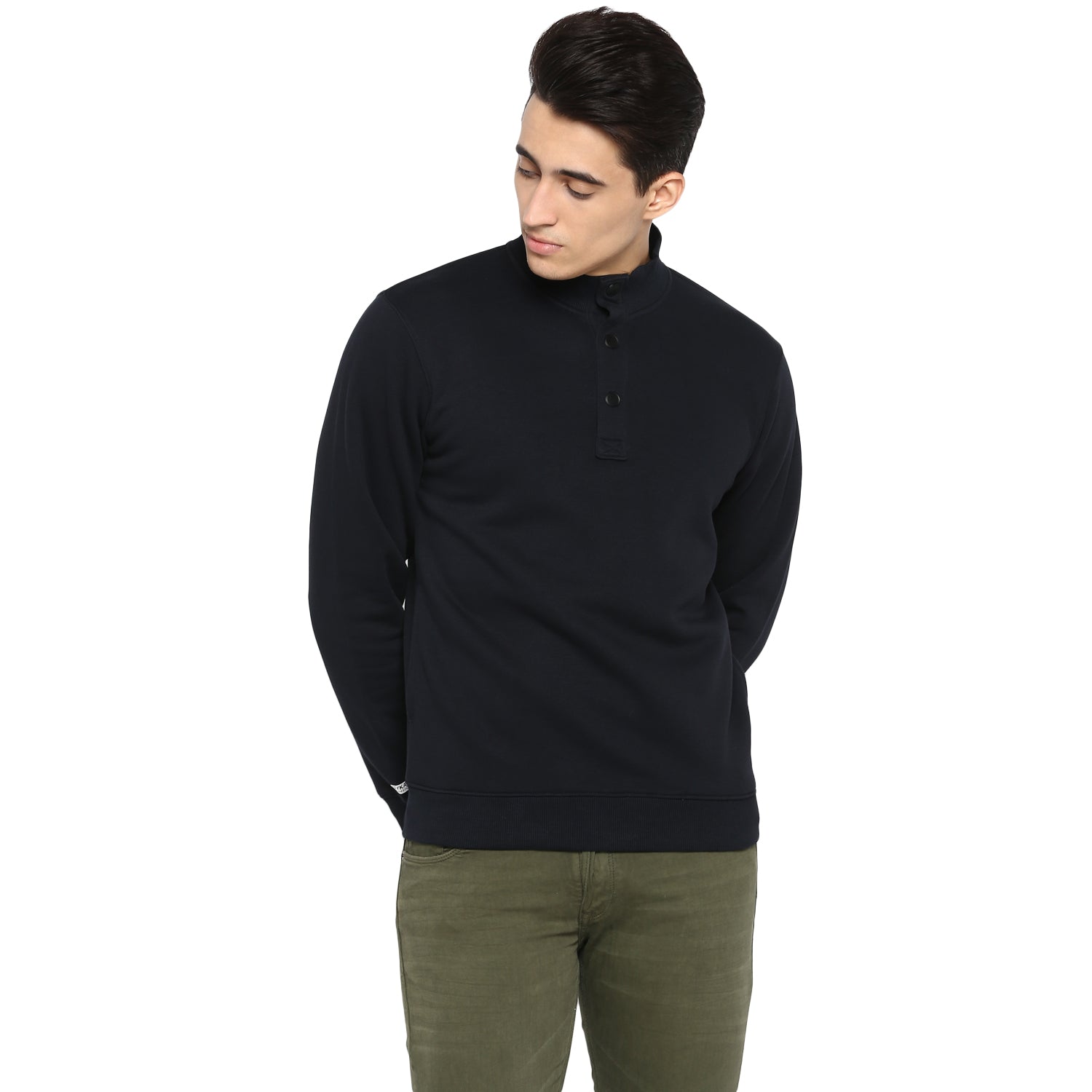 Spykar Blue Cotton Blend Sweatshirt For Men