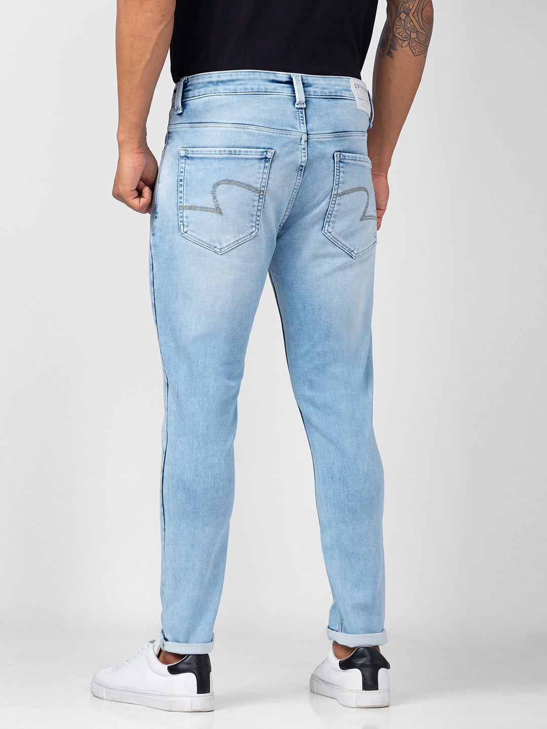 Spykar Men Ice Blue Cotton Slim Fit Tapered Length Jeans (Kano)