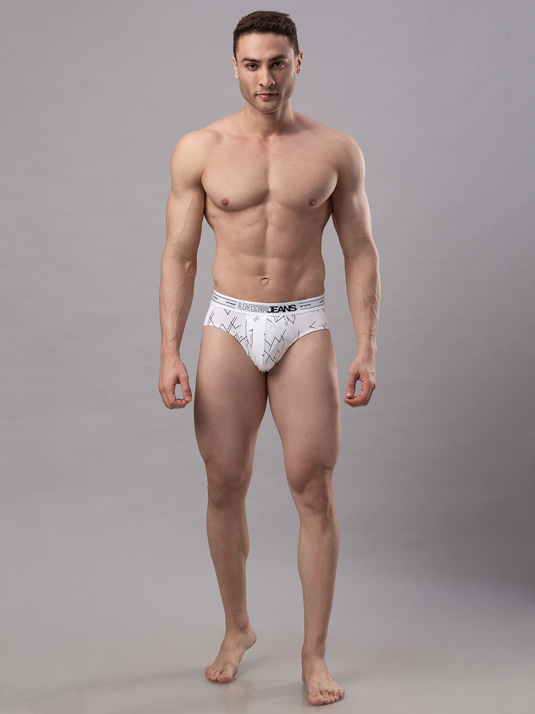 Underjeans By Spykar Men Premium Cotton Blend White Brief - (Pack Of 2)