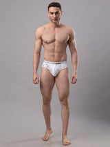 Underjeans By Spykar Men Premium Cotton Blend White Brief - (Pack Of 2)