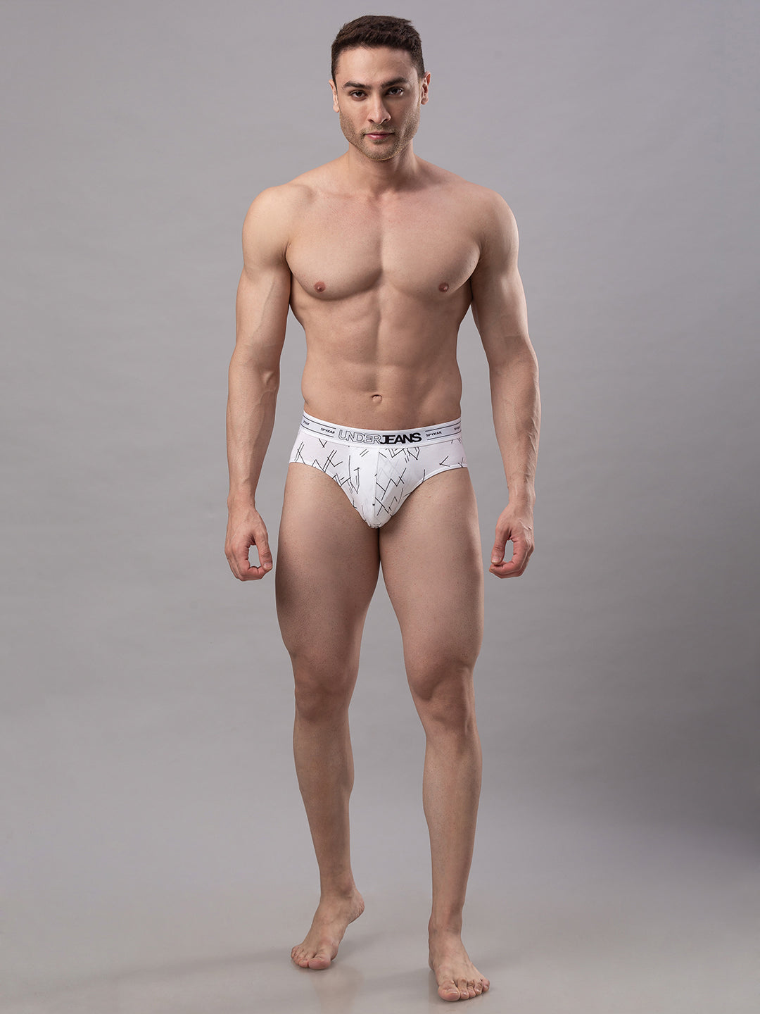 Underjeans By Spykar Men Premium Cotton Blend White Brief - (Pack Of 2)
