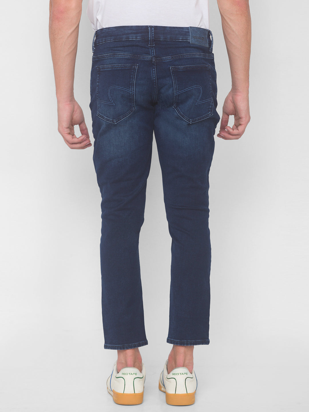 Spykar Men Dark Blue Solid Slim Mid-Rise Jeans (Kano)