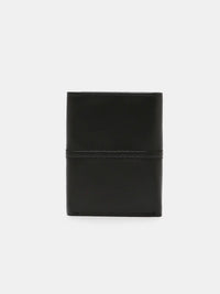 Spykar Black Leather Belt & Wallet Combo