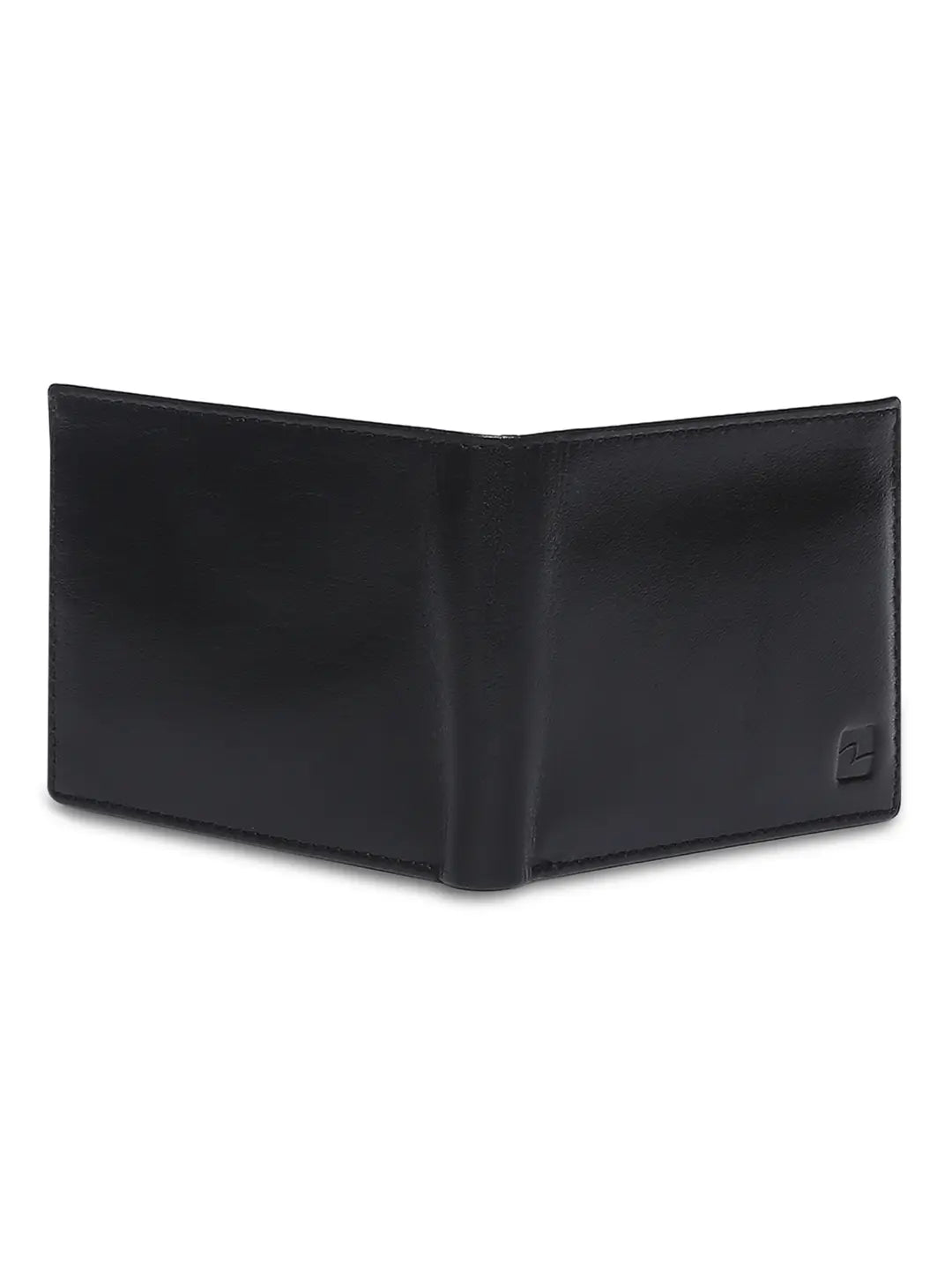 Spykar Men Black Leather Bi-Fold Wallet