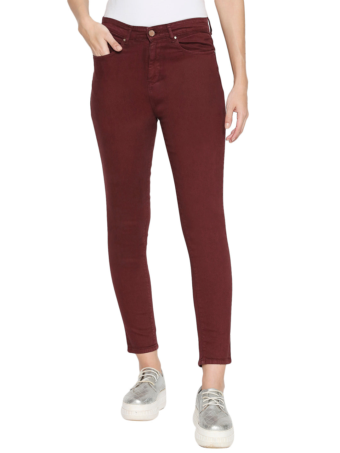 Spykar Women Cotton Red Jeans