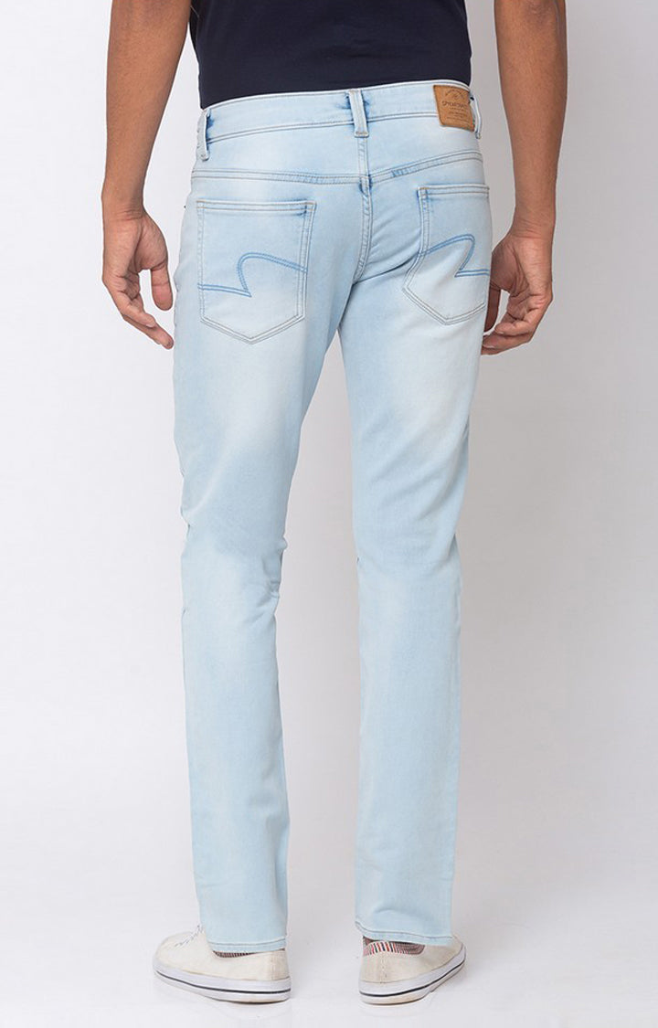 Spykar Light Blue Cotton Stretch Slim Fit Narrow Length Jeans (Skinny)