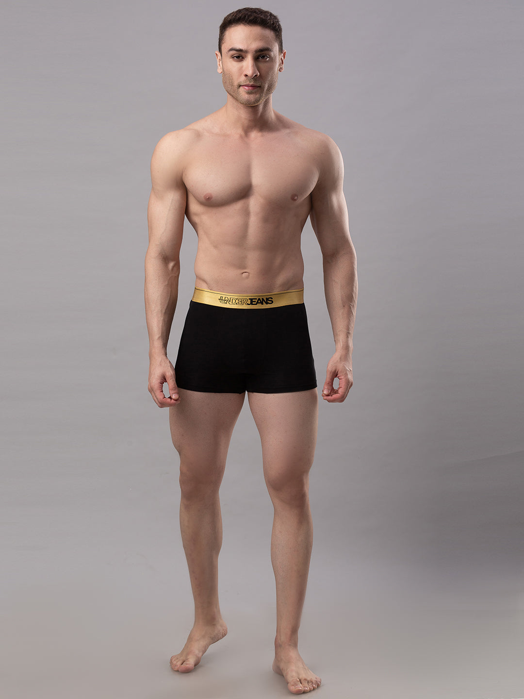 Underjeans By Spykar Men Black Solid Trunks