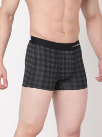 Men Premium Black-Check Cotton Blend Trunk- Underjeans By Spykar
