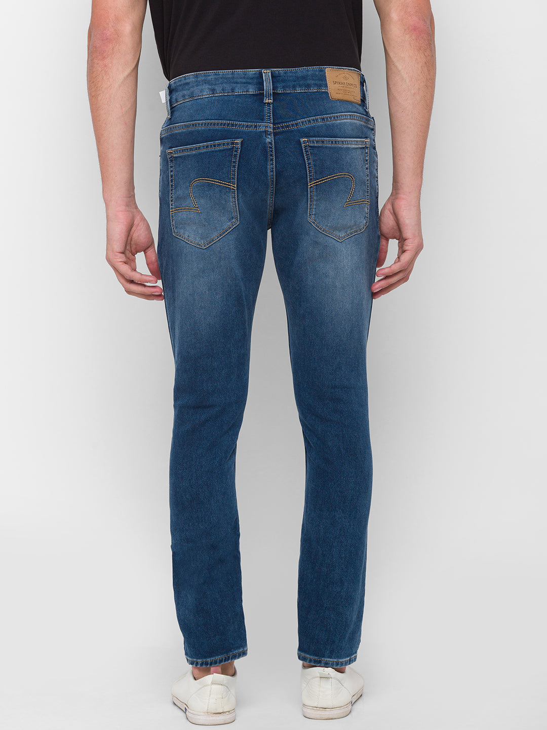 Spykar Men Blue Cotton Slim Fit Tapered Length Jeans (Kano)