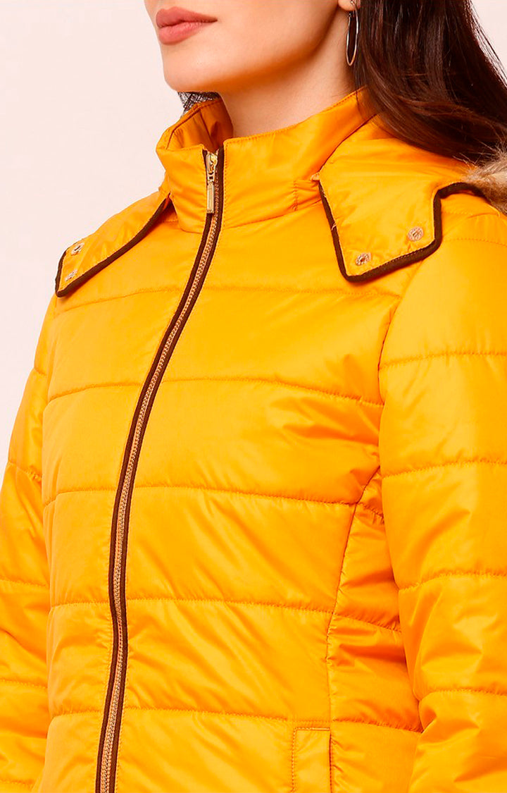 Spykar Women Yellow Solid Front Open Jacket