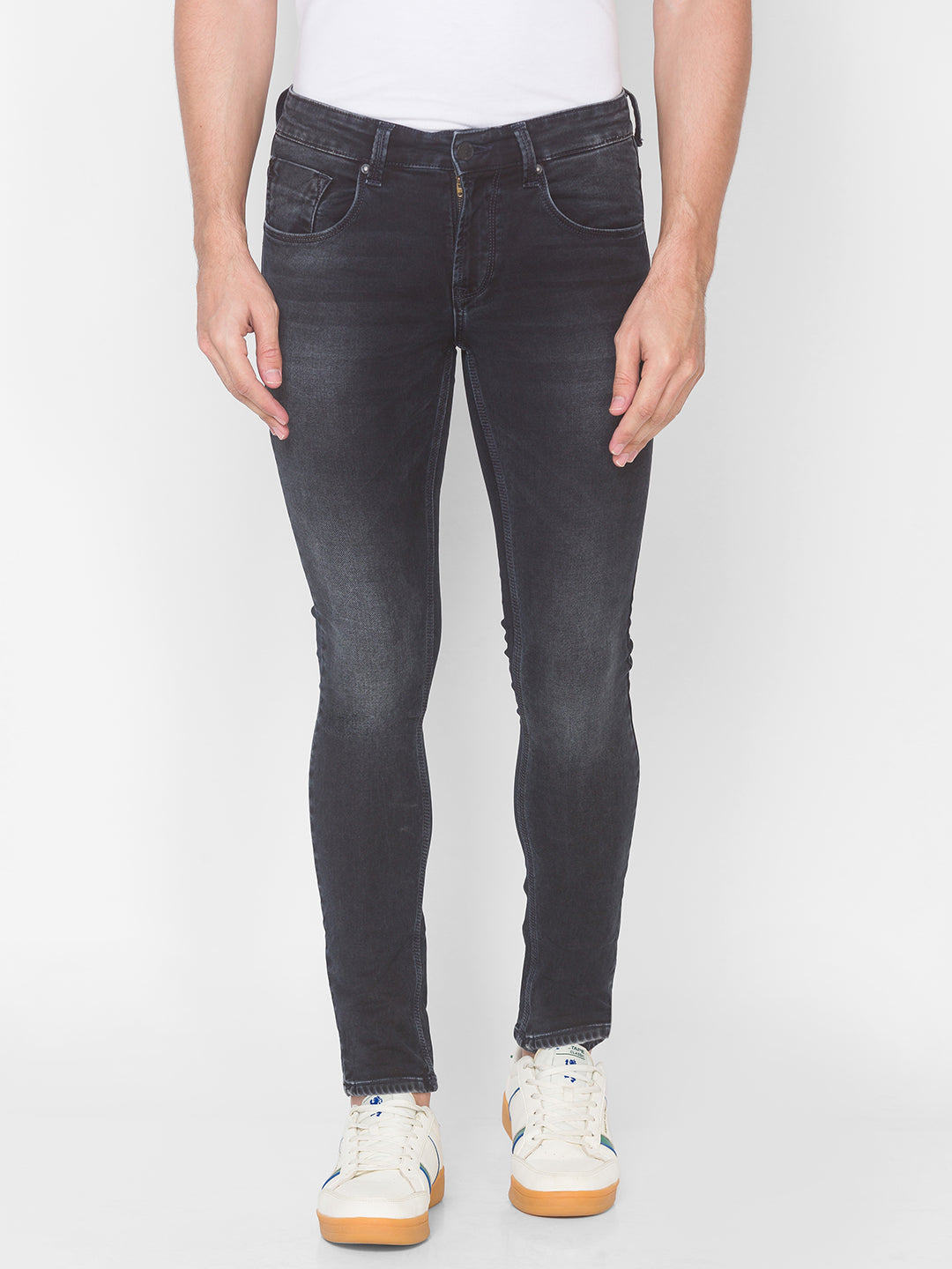 Spykar Black Cotton Men Jeans (Super Skinny)