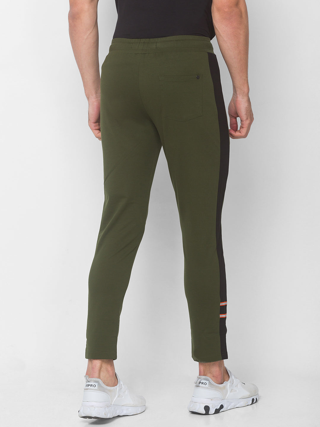 Spykar Men Green Cotton Slim Fit Mid Rise Trackpant